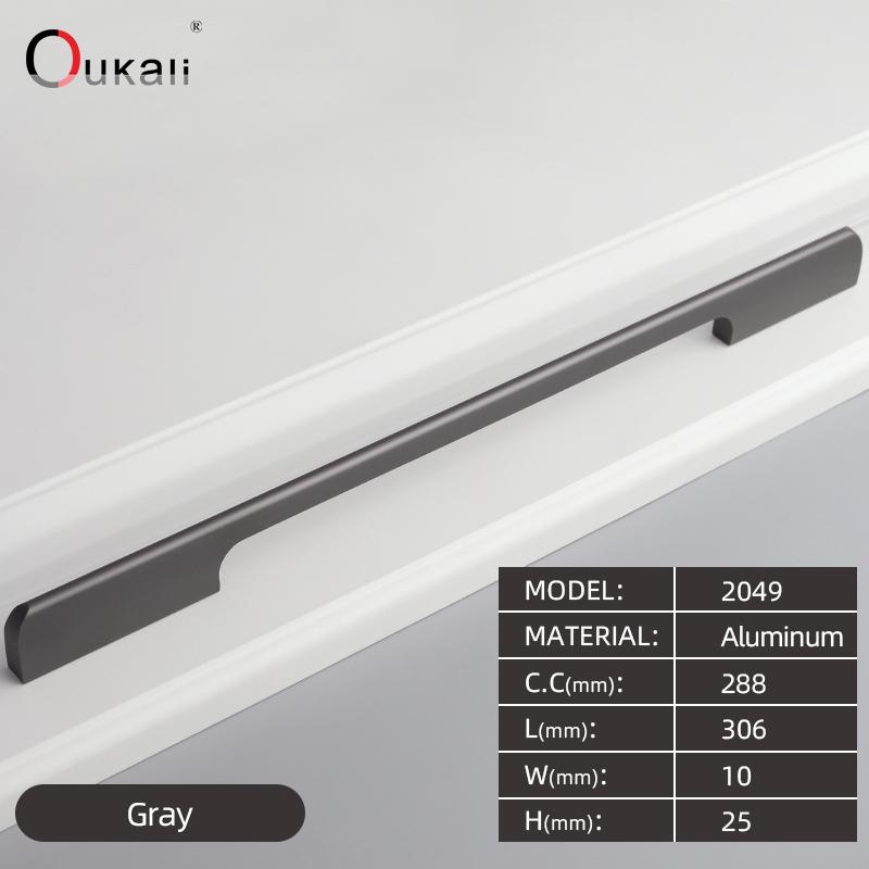 Oukali 400mm Good Quality Modern Contemporary Furniture Simple Cabinet Wardrobe Cabinet Door Drawer Aluminum Alloy Long Handles