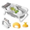 Foldable Baby Bath Tub Ergonomic With Temperature & Cushion Bath Pad + Bath Net