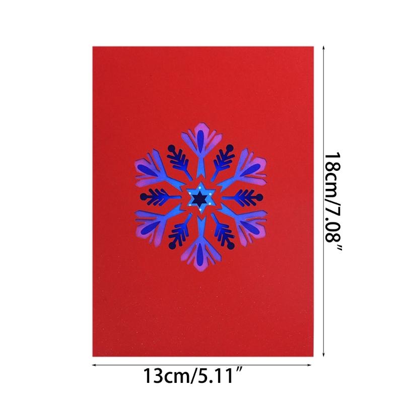 Festive Christmas Snowflake Pop up Card 3D Design with Vibrant Colors Christmas Greeting Card for Holiday