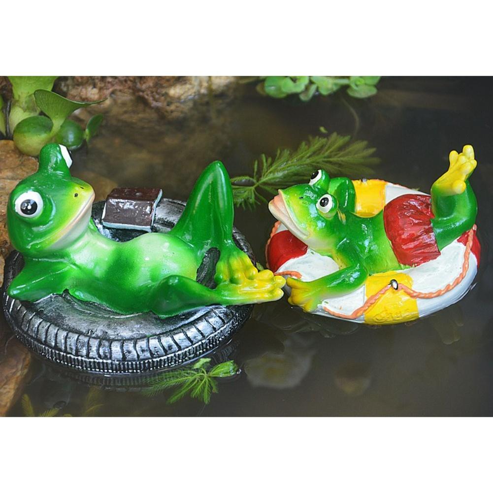 Outdoor Harz Frosch Ornament für Wasserspiele mit natürlicher Schwimmfähigkeit Geeignet für Teiche Brunnen und Aquarien