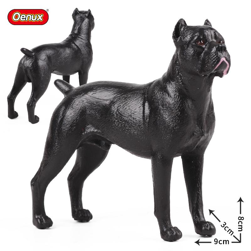 Oenux New Farm Dogs Pet Figurines Rottweiler Collie Huskie Bulldog Schnauzer Model Action Figures Cute Home Decoration Kids Toy