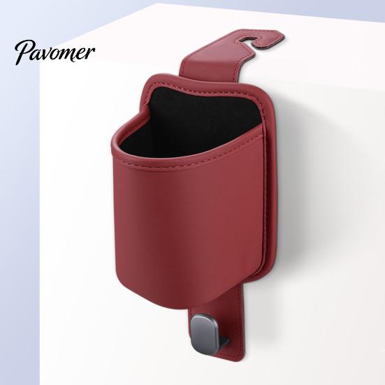 Hidden Car Organizer Leather Door Cup Holder, Multifunctional Vehicle Drink Hanger Holder for with Headrest Hooks, Window Drinks Phone Universal