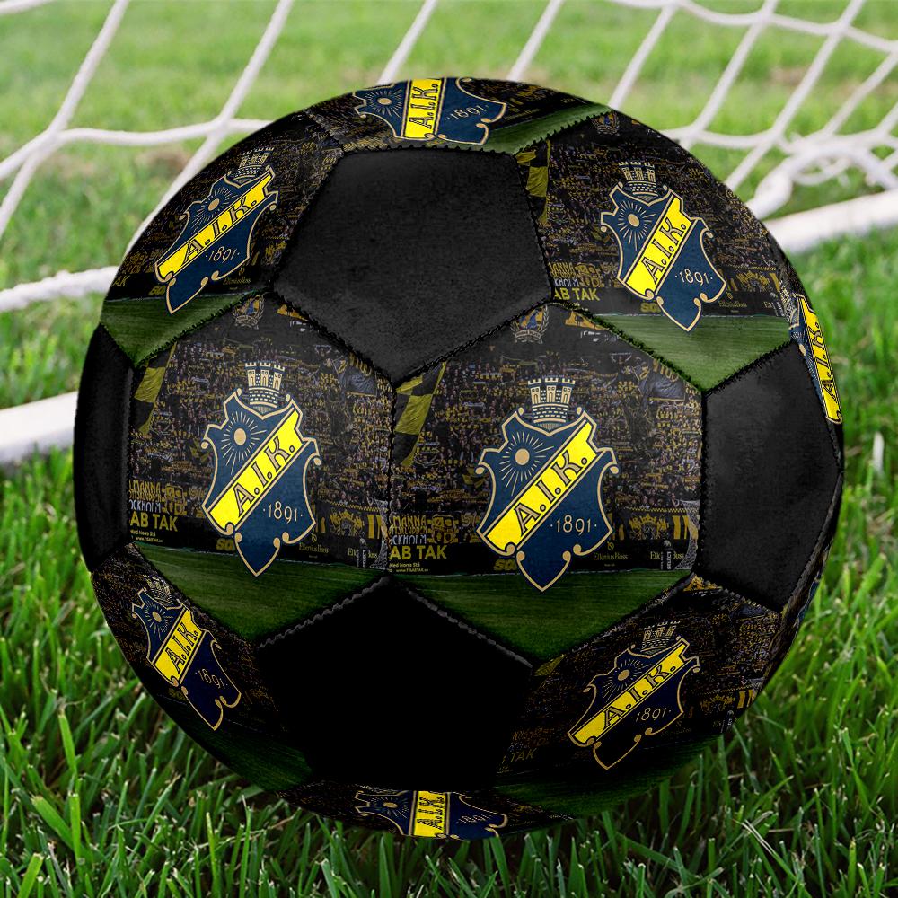 Pallone da Calcio FC AIK, colorato, adatto a tutte le età, cucito a macchina, materiale PVC, qualità da competizione, durevole e ad alto rimbalzo