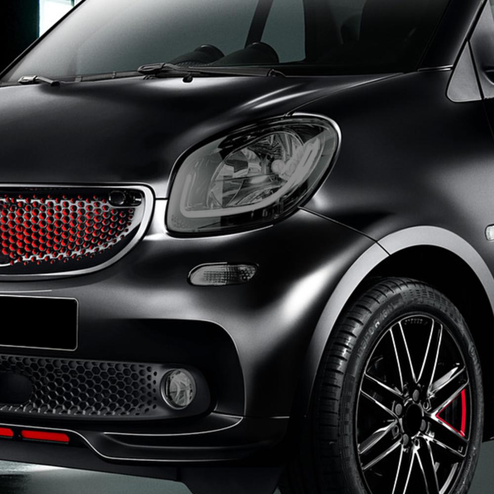 For Smart Fortwo 453 2014-2024 Smoke Black High-Gloss Pre-Cut Headlight Protection Film TPU PPF Anti-Scratch Car Vinyl Wrap Kit