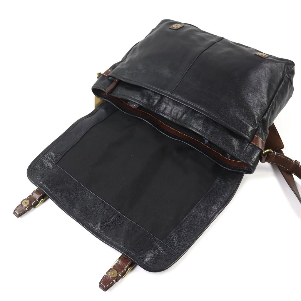 Tolle COACH Schultertasche HARRISON LEATHER MEDIUM MESSENGER schwarz 70386 Gebraucht