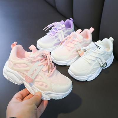 Girls Mesh Sneakers Breathable Dad Shoes 2025 New Fashion Students Soft-soled Running Shoes Boys Shoes