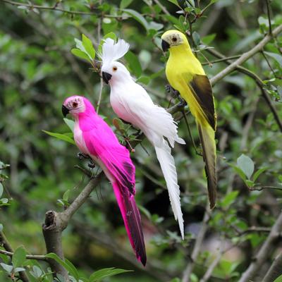 Langlebig, realistisch aussehende, kompakte, künstliche Papagei-Vogelfigur, kreative Vogelfigur, Garten-/Rasen-Ornament für Schaufenster