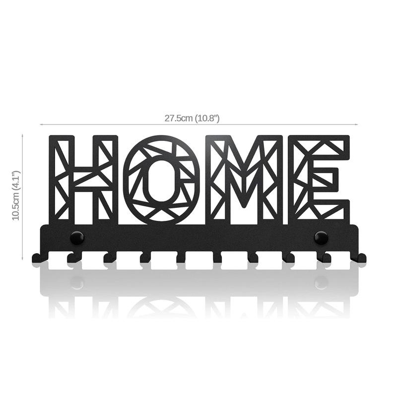 HOME Metall Wandhaken mit Buchstaben - Kreativer Eisenkunst Schlüssel- und Handtuchhalter