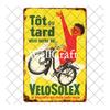 WellCraft Cartelli in Latta per Biciclette Velosolex Targhe Murali Retro per Bici Decorazione Pub WX