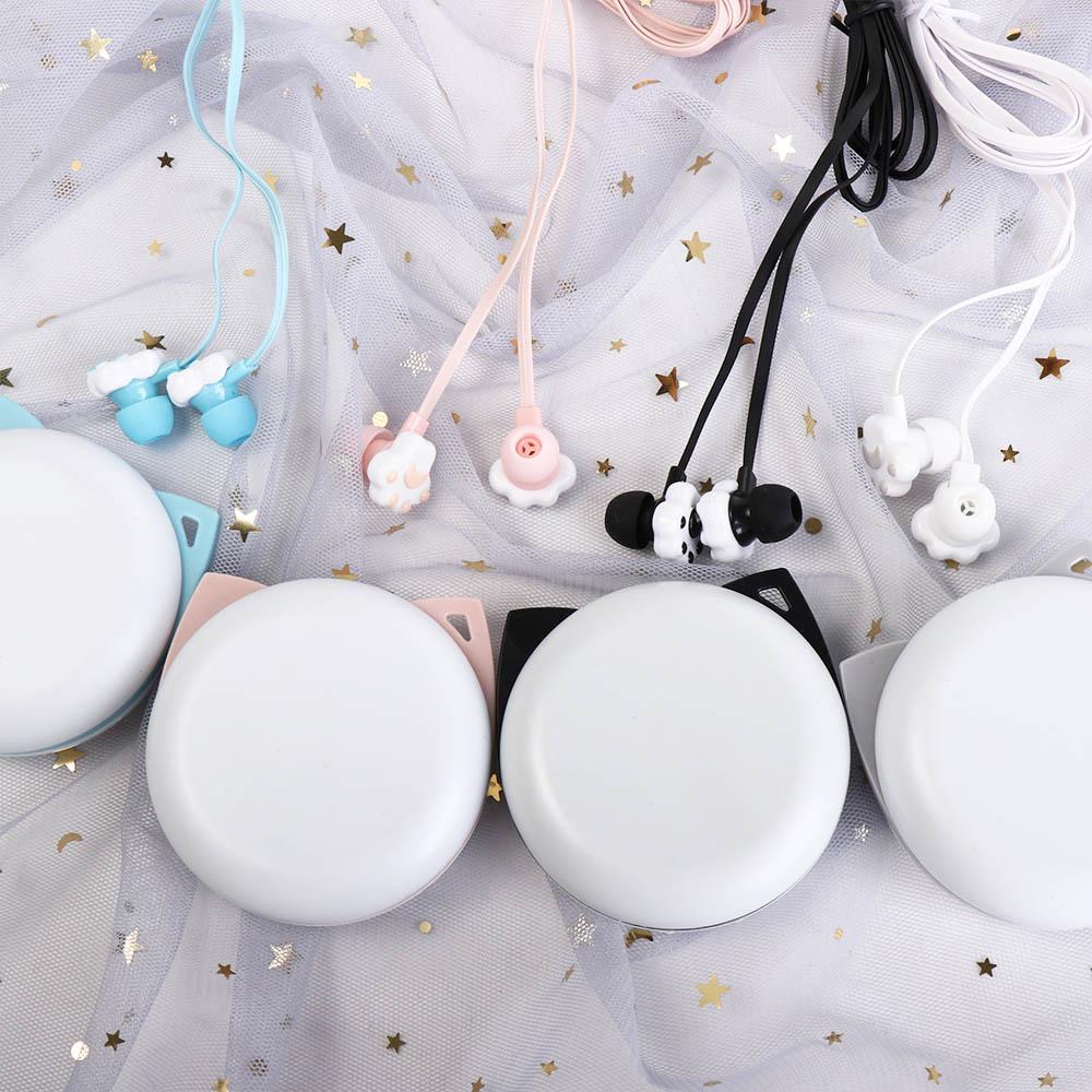 with Earphones Case Sport Earphones Remote Cat Paw Earphones In-Ear Wired Headset With Mic