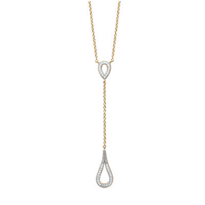 [L0447] - Gold-plated Necklace 'Goddess' White Gold - 64x9 Mm