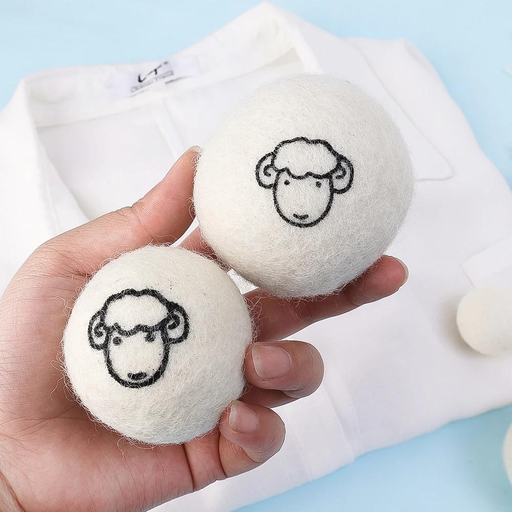 1/3/6Pcs Reusable Wool Dryer Balls Clothes Softener Laundry Fleece Dryer Ball Kit Home Clothes Dryer Washing Machine 3/4/5/6/7cm