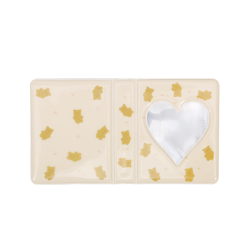 Cute Bear Photo Album 3 Inch Love Heart Hollow Picture Storage Case Kpop Card Binder Name Card Book Photocard Holder 36 Pockets