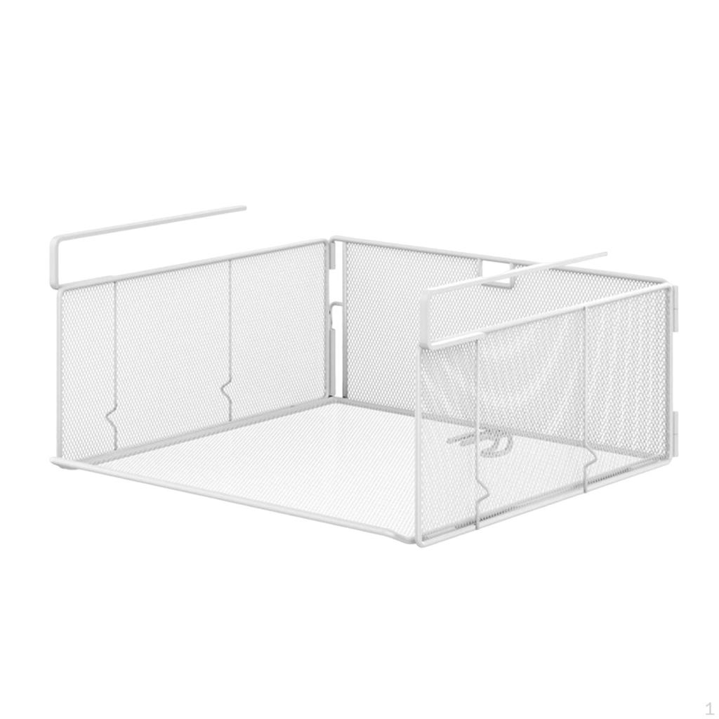 Under Cabinet Shelf Basket Metal Wire Storage Organizer Hanging Baskets for Bookshelf
