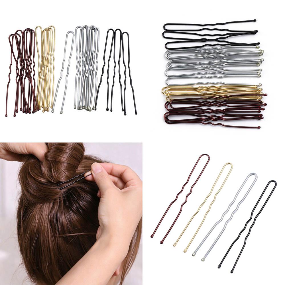 50Pcs 5/6/7cm U Shape Barrette Bobby Pin Hairstyle Hairpins Hair Accessories Metal Hair Clips Women