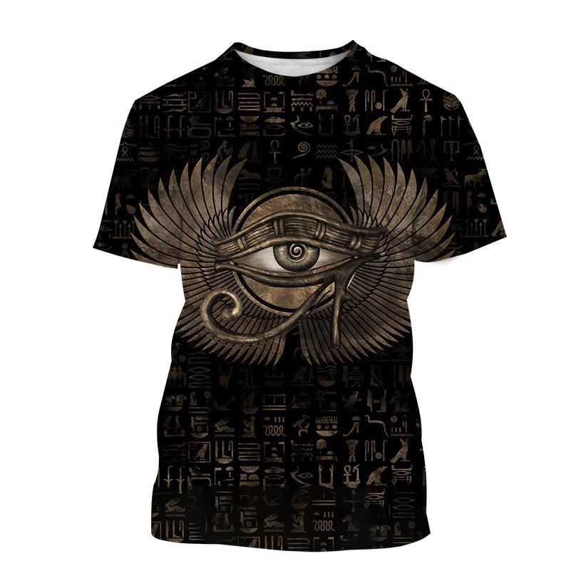T-Shirts der altägyptischen Kunst Gott Auge Ägyptens 3D-Druck Herren Damen Neu Kurzarm T-Shirt Harajuku Y2k Oberteile Tees Kinderkleidung