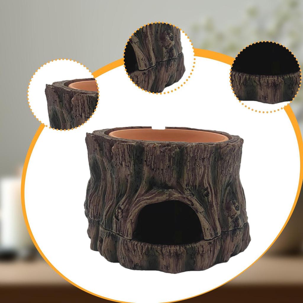 Fish Tank Hideout Reptile Cave Resin Basking Area Aquarium Decoration for Desktop and Aquatic Habitat