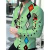 New men's fashionable luxury long sleeved shirt with high-definition 3D printed shirt and bamboo pattern top