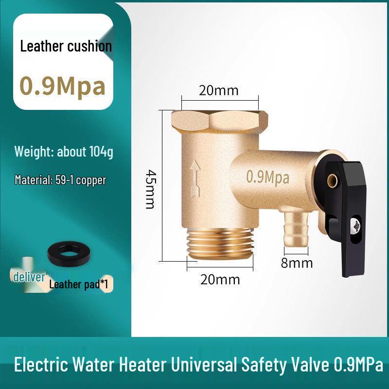 Kit universal de supape pentru încălzitor electric de apă din cupru: Supape de Siguranță, de Reducere a Presiunii, Reductoare, de Reținere și de Evacuare