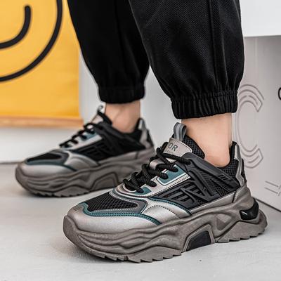 Personalized Local Tyrant Gold Mecha Sports Shoes Raw Youth Casual Running Non-slip Thick-soled Dad Shoes