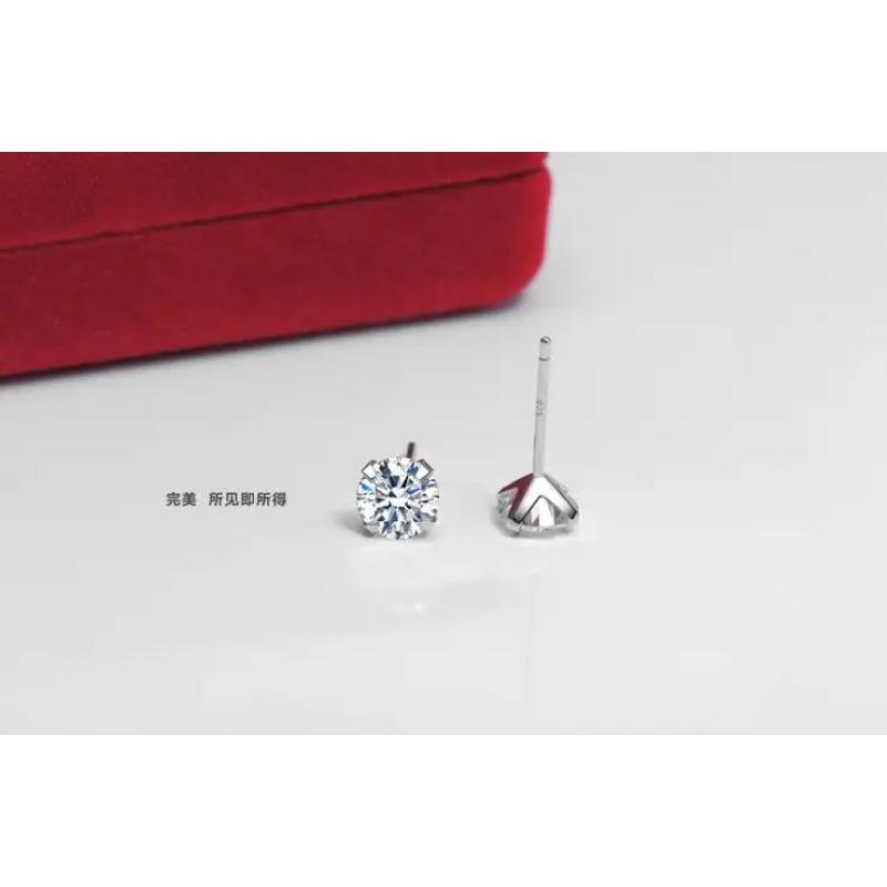 2/3/4/5/6/7/8mm Round Lab Diamond Earrings 100% Real 925 Silver Earrings For Women Small Screw Stud Earrings
