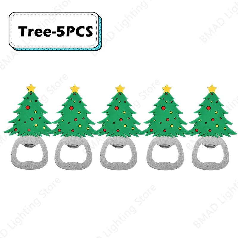 Christmas Beer Opener Santa Snowman Bottle Openers Silicone Stainless Steel for 2025 Christmas Party Decor Supplies