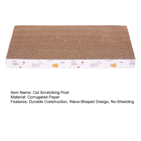 Cat Scratching Post No-Shedding High-Density Corrugated Paper Wave Shape Design Household Cat Scratcher