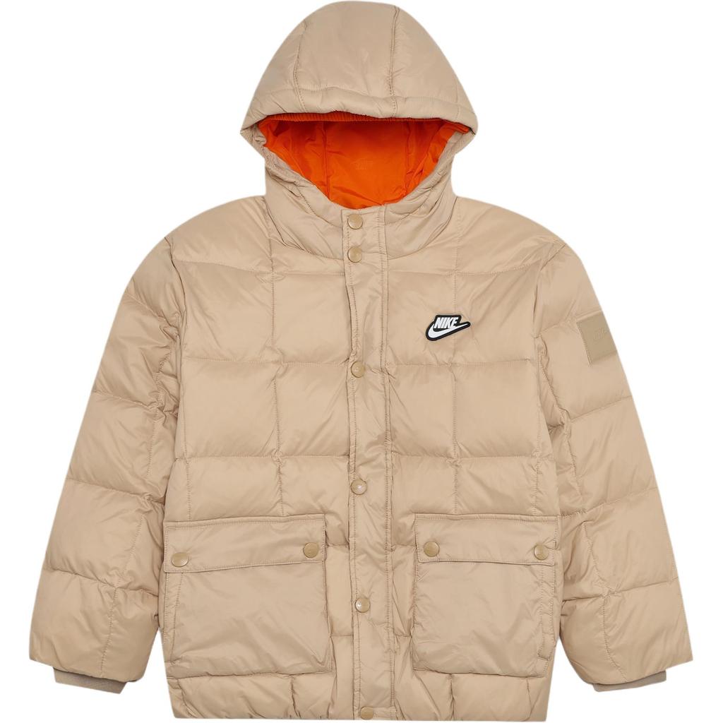 Nike Down Jacket Hooded Warm Large Pocket Long Sleeve Duck Down Kids jackets IQ6136-200