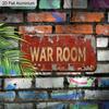 2D Flat, 1pc "WAR ROOM" 12''x6'' Aluminum Sign, Vintage Industrial Style Wall Decor for Home Office, Game Room & Man Cave - Unique Gift for