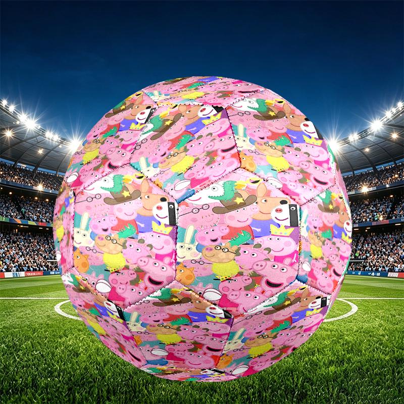 Peppa Pig Print Size 5 Soccer Ball, PU Wear Resistant Football for Match Training and Daily Practice, Birthday Gift for Soccer Fans