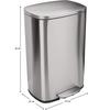 KITCHEN MOVE Poubelle de cuisine à pédale - Inox brossé - 50L - ADMIRAL