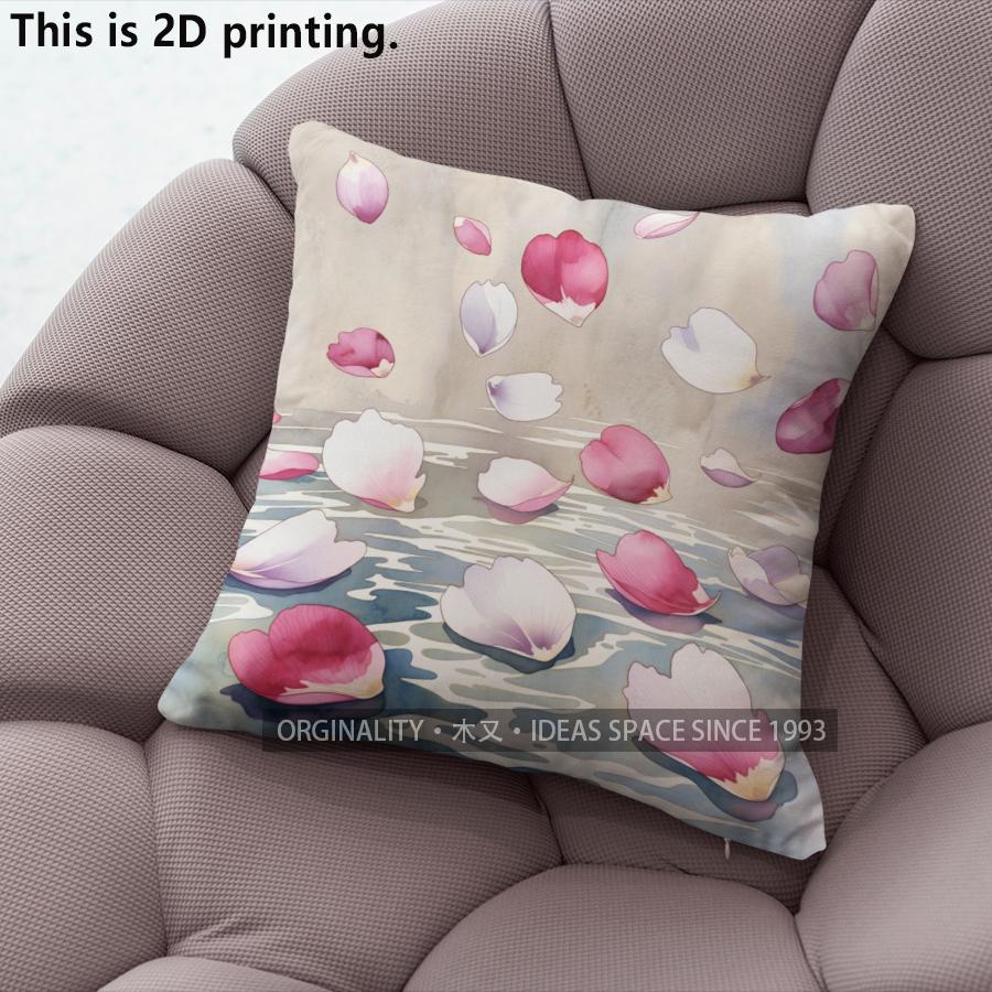 Watercolor Pink Lotus Floral Throw Pillow Covers Pattern Cushion Cover Suitable For Sofa Bedroom Car Pillow Cover
