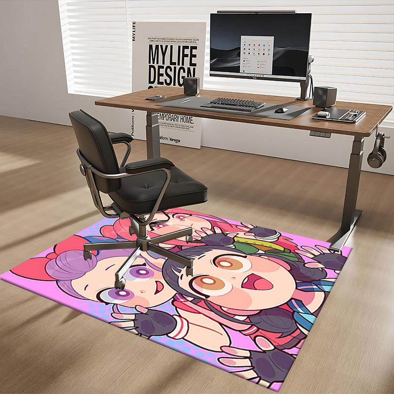 1pc Anime Cartoon Design Office Chair Mat - Doraemon Characters, Non-Slip Carpet for Home Decor, Suitable for All Seasons.Y048