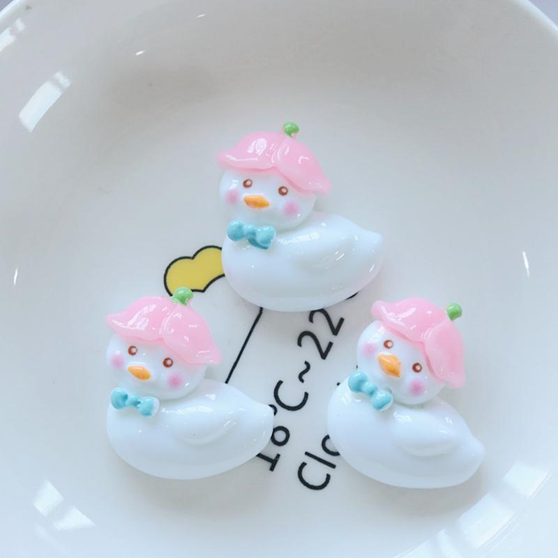 10Pcs New Cute Resin Mixed Little Swan Duck Series Flat Back Fit Phone Deco Parts Embellishments For Hair Bows Accessories