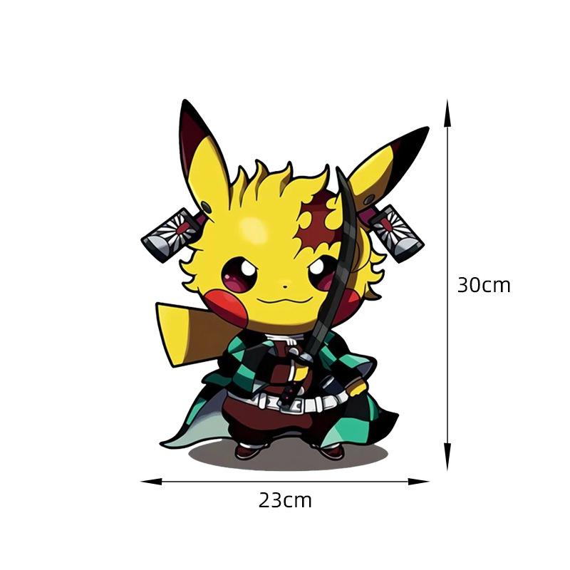 Kawaii Pokemon Pikachu Araba Çıkartmaları Karikatür Stilinde Su Geçirmez Otomatik Cam Sürüş Aynası Çıkartmaları Araba Ön Cam Süslemeleri