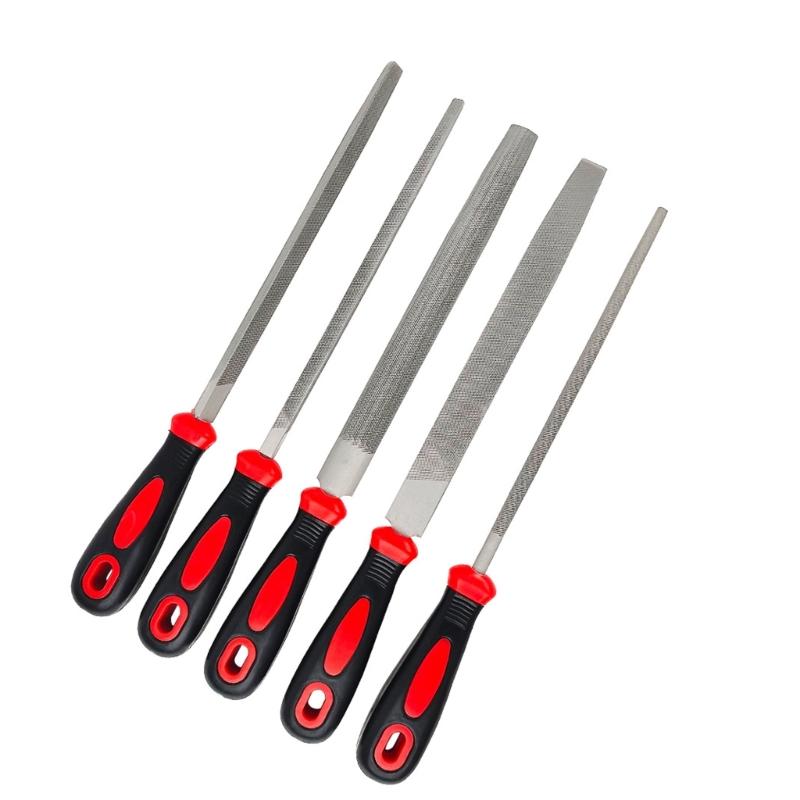 5Pcs High Hardness Steel Fine File Sharpening 6/8/10/12Inch Flat Files Grinding Straightening Polishing File Replacement