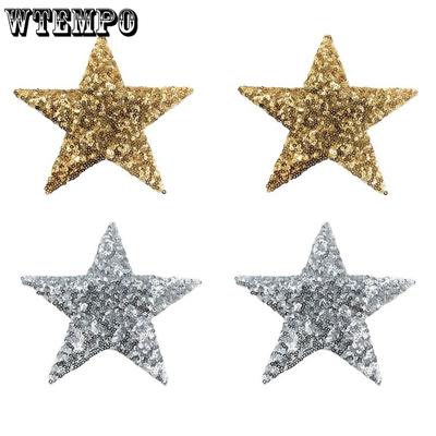 10 STÜCKE Pailletten Stickerei Patches Pentagramm Kleidung Patches Kleidung Reparatur Zubehör Taschen Nähen Patches