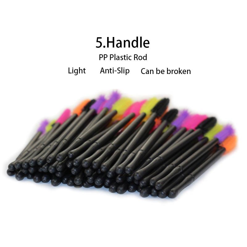 50 Pezzi Bacchette Monouso Mascara con Testa in Silicone Pennelli Ciglia Estensioni Ciglia