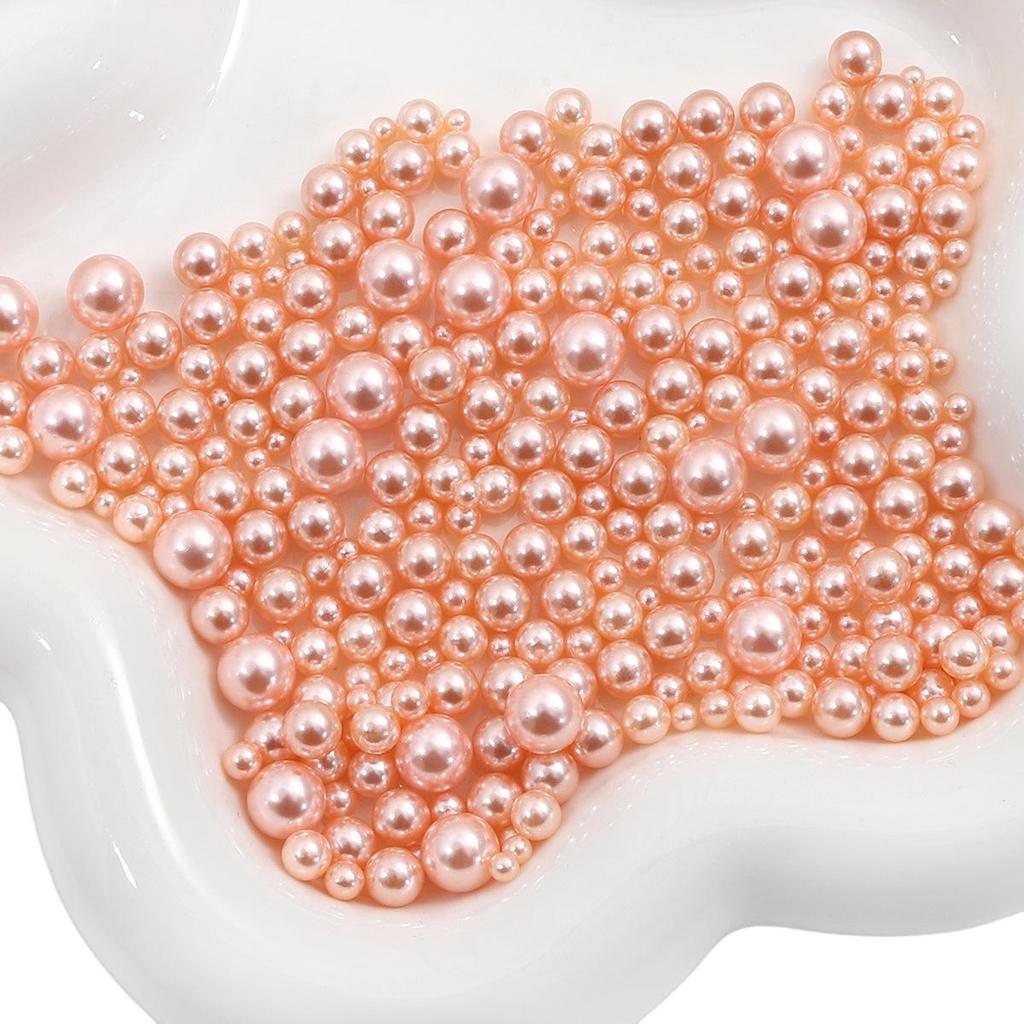 ABS Non-Porous Pearl-Plated Colored Round Beads for DIY Crafts and Fashion Accessories