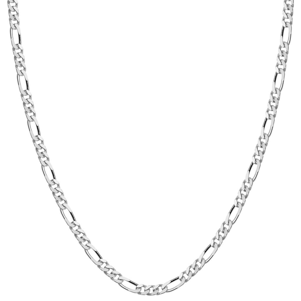 Gin No Silver 925 Figaro Simple Chain Necklace for Men and Chain Only [Shinjuku Kura] Chain, Approx. 2.4mm Wide, 40-80cm (50cm) Long, Women,