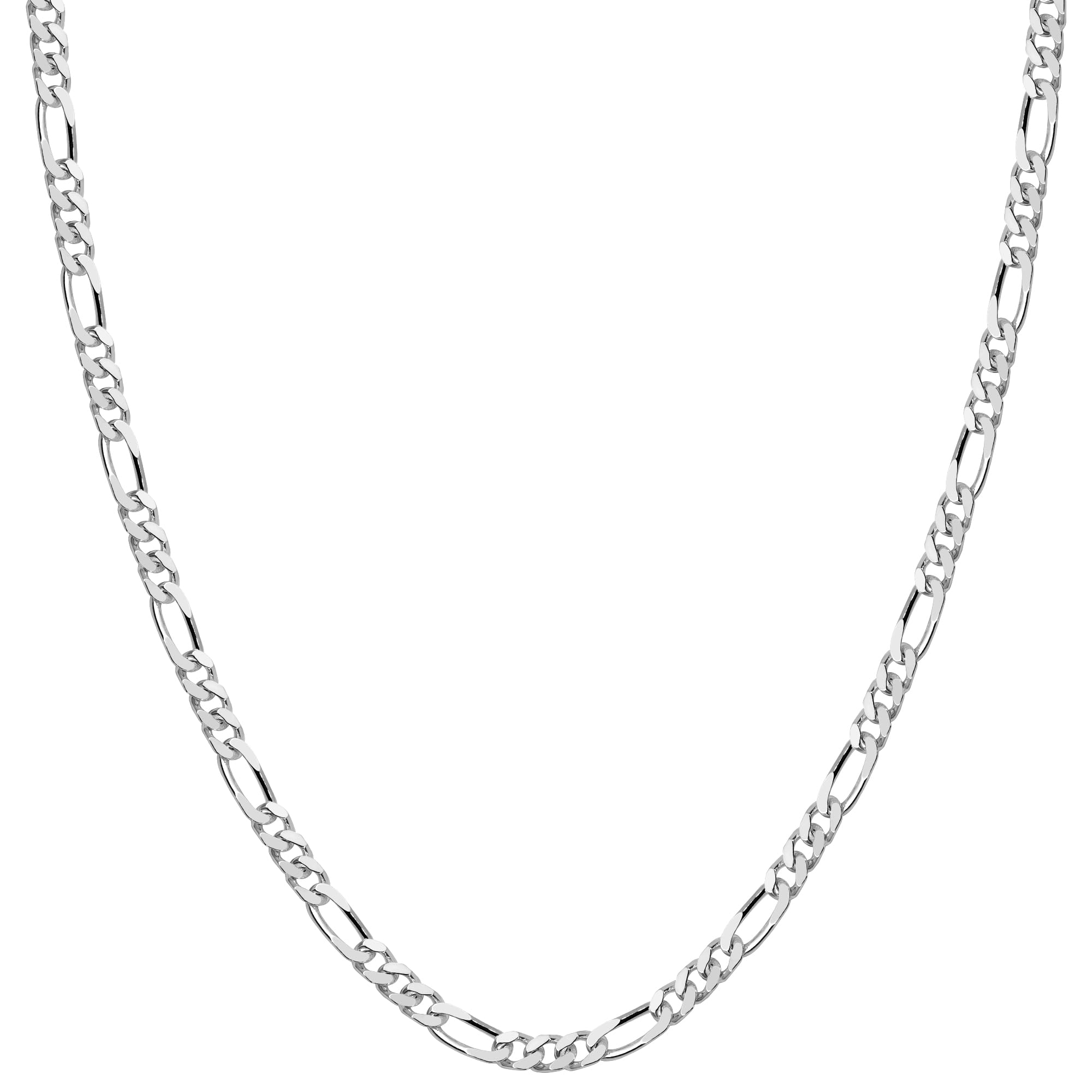 

Gin no Silver 925 Figaro Simple Chain Necklace for Men and Chain Only [Shinjuku Kura] Chain, Approx. 2.4mm Wide, 40-80cm (50cm) Long, Women,