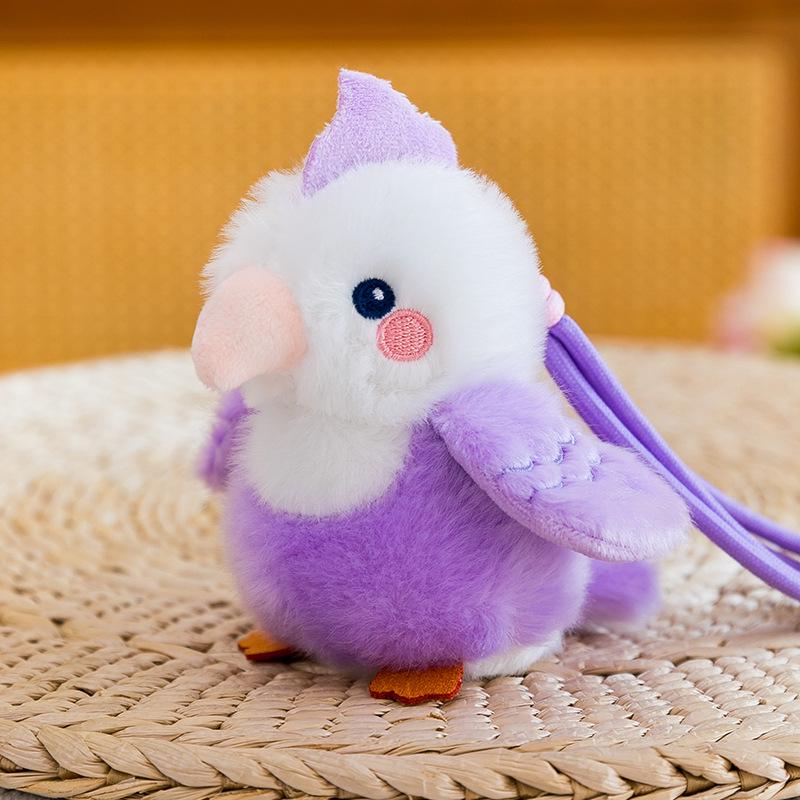 Adorable Parrot Plush Keychain - Small Bird Doll for Backpack or Claw Machine Gift