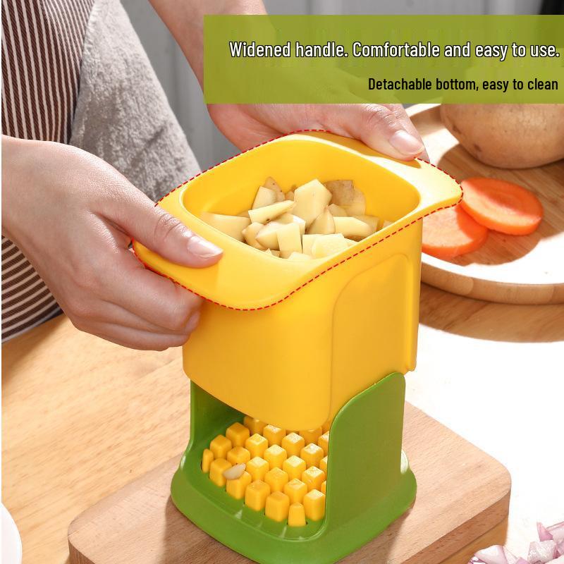 Multifunktionaler Gemüse- & Obstschneider: Pommes Frites-, Zwiebel-, Gurken-, Karotten- und Schinkenschneider