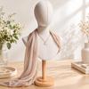 HeadandChest Display Mannequin materialCovered Head with Wooden Base Compact for Boutique