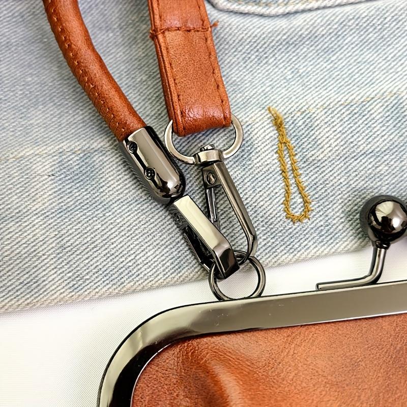 New Women's Vintage Crossbody Bag with Adjustable Shoulder Strap & Kiss Lock Closure Elegant Small Shoulder Bag