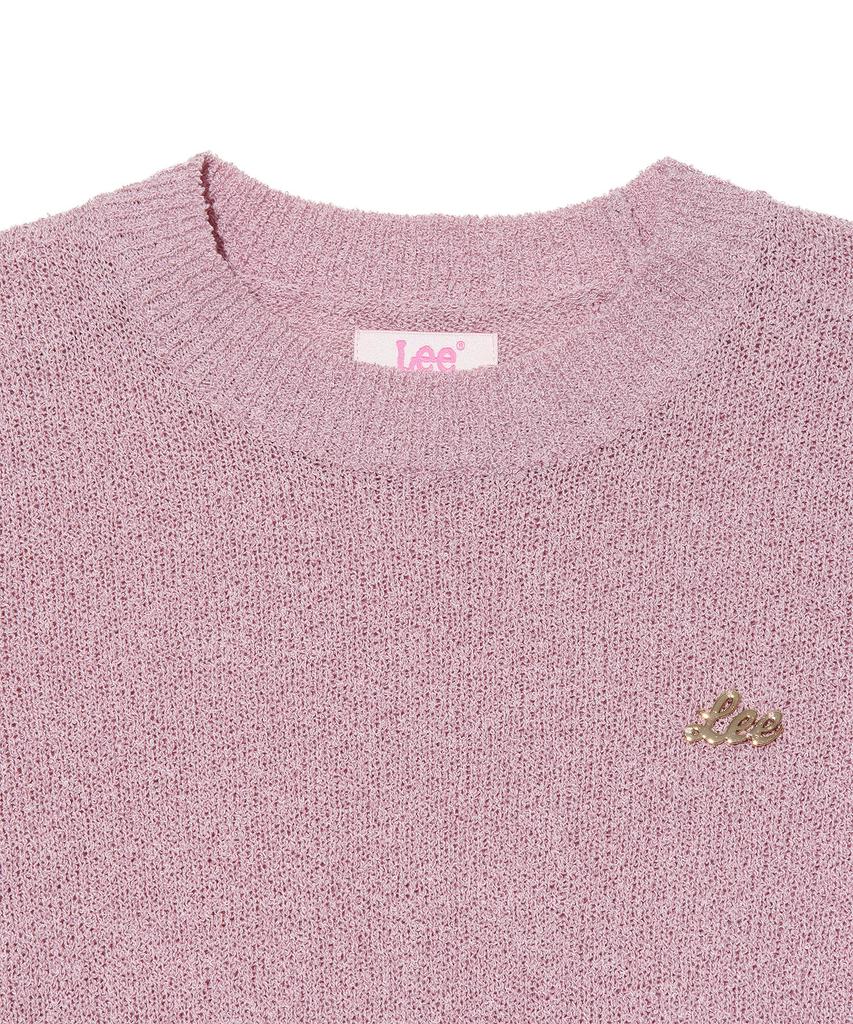LEE Women'S Boucle Short Sleeve Knit Pink