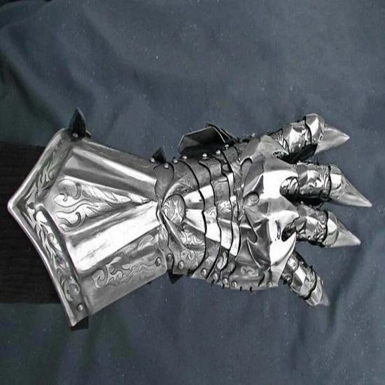 Stahlschwarze Handschuhe Mittelalterlicher Herr der Ringe Fantasy LARP Geschenk