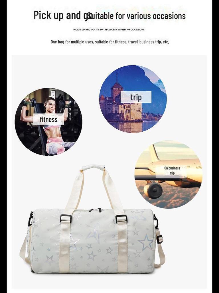 Spacious Travel Bag with Shoe Compartment and Wet/Dry Separation, Hand-Carry Sports & Leisure Design.