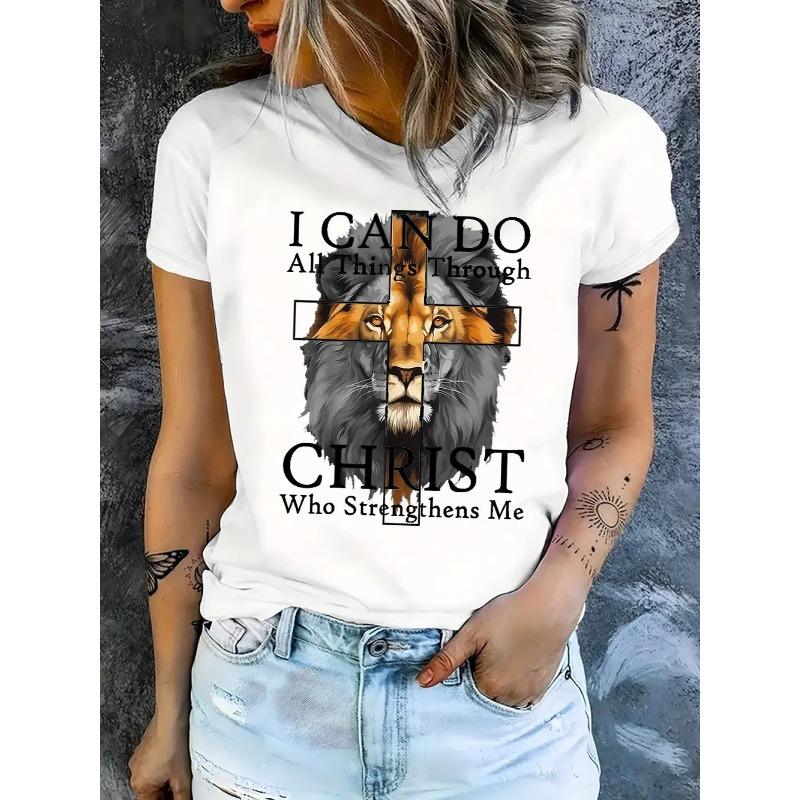 Europäische Größe Damen Lässiges Kurzarm-T-Shirt 1 Stück Schwer - Bequemer Rundhalsausschnitt, Weiche Süße T-Shirts Tops