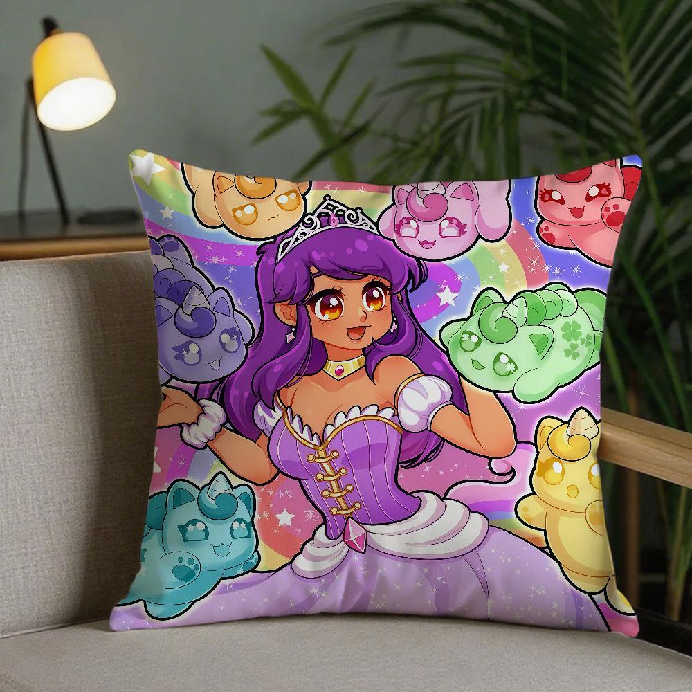 Anime Aphmau Pillow Case Square DoubleSided Printing Sofa Cushion Cover Pillowcase Bedroom Bedside